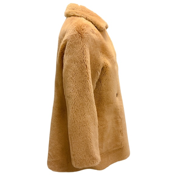 MAJE BLACK / CAMEL REVERSIBLE SHEARLING COAT - Picture 5 of 8